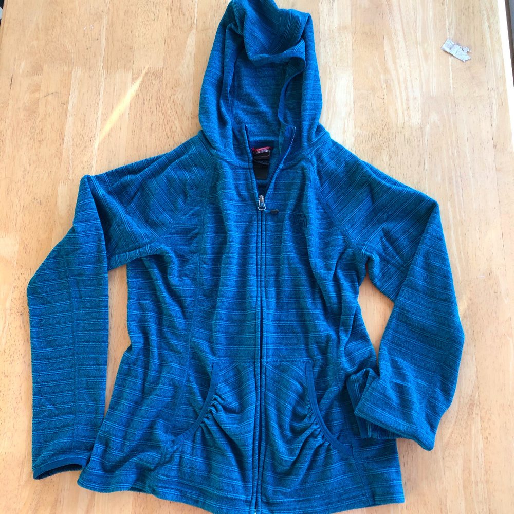 North Face Hood Zip Tope Sweater Striped Hoodie
